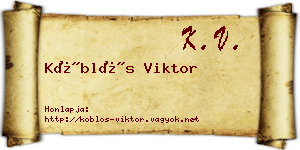 Köblös Viktor névjegykártya