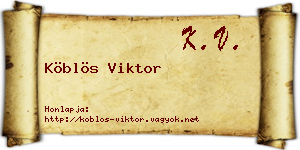 Köblös Viktor névjegykártya